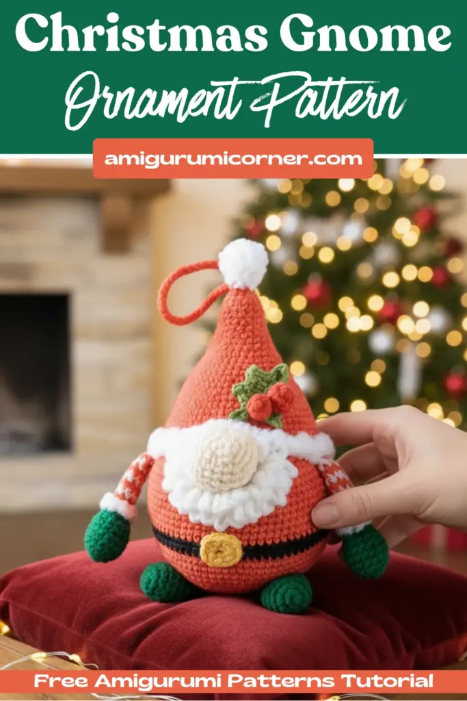 Crochet Christmas Gnome Ornament