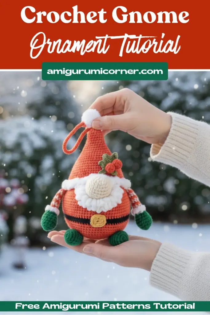 Crochet Christmas Gnome Ornament