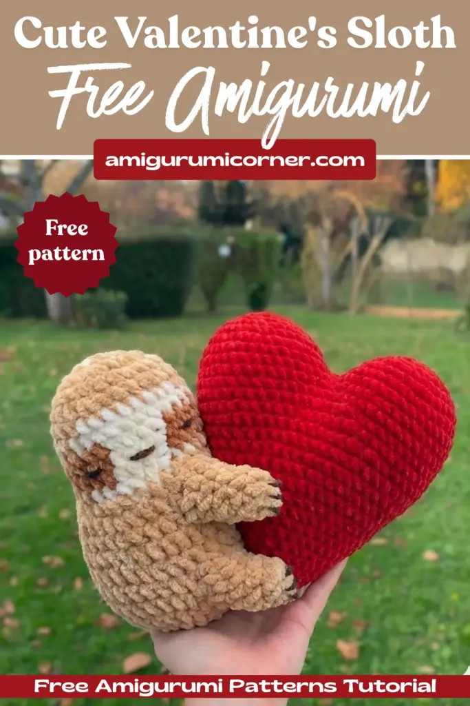 Valentine's Sloth Crochet Pattern