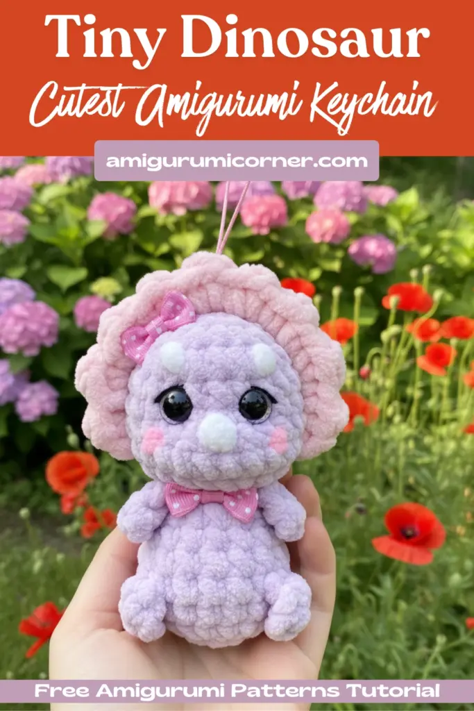 Amigurumi Dinosaur Keychain
