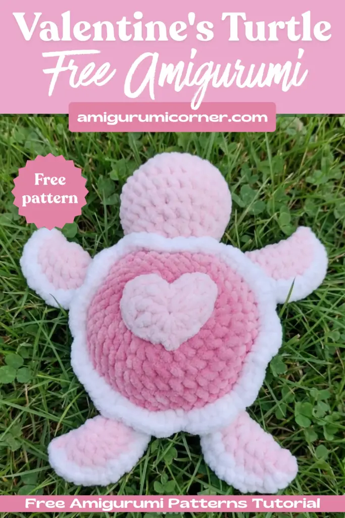 Valentine's turtle crochet pattern
