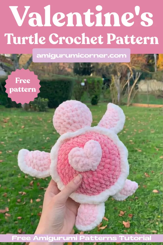 Valentine's turtle crochet pattern